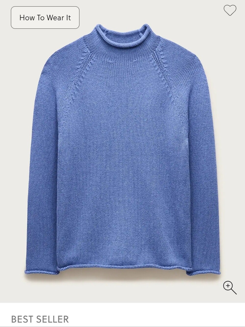 J. Crew Men’s Blue 1988 Roll Neck Knit Sweater